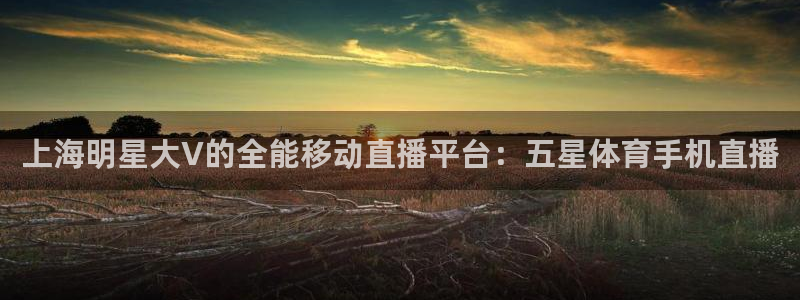 上海明星大V的全能移动直播平台：五星体育手机直播